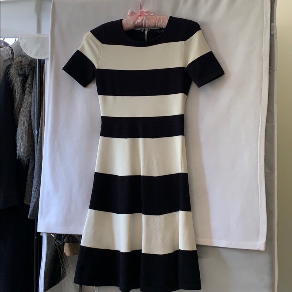 Black and white sweater dress from BCBG.